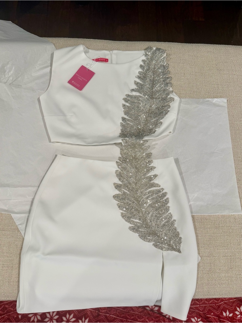 Wold & Badger by Fickle Hearts White ELLIE MINI DRESS (2 US) NWT - Picture 14 of 14